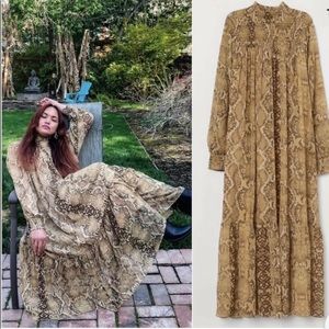 H & M Animal print chiffon lined MAXI DRESS